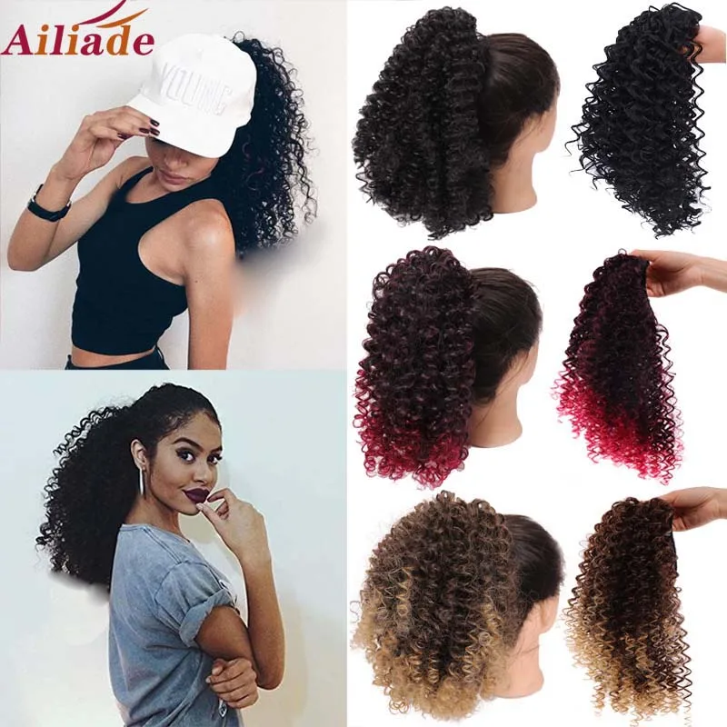 AILIADE волосы с буфами афро кудрявые конский хвост короткий шнурок 1 шт. наращивание