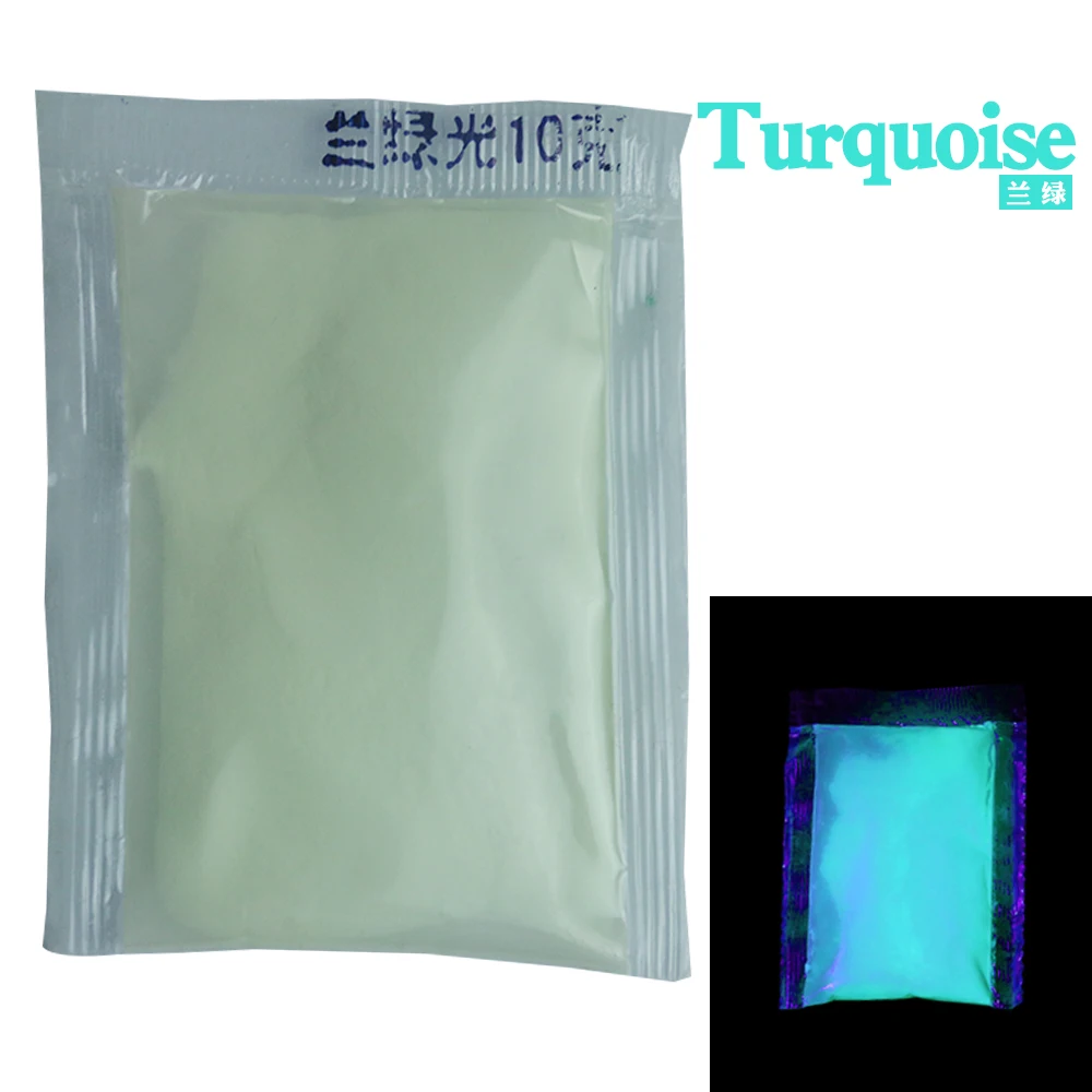 Glow in the Dark Fluorescent Powder Shining for DIY Nail Home Party Decoration 10g Turquoise Phosphor Pigment Luminous |