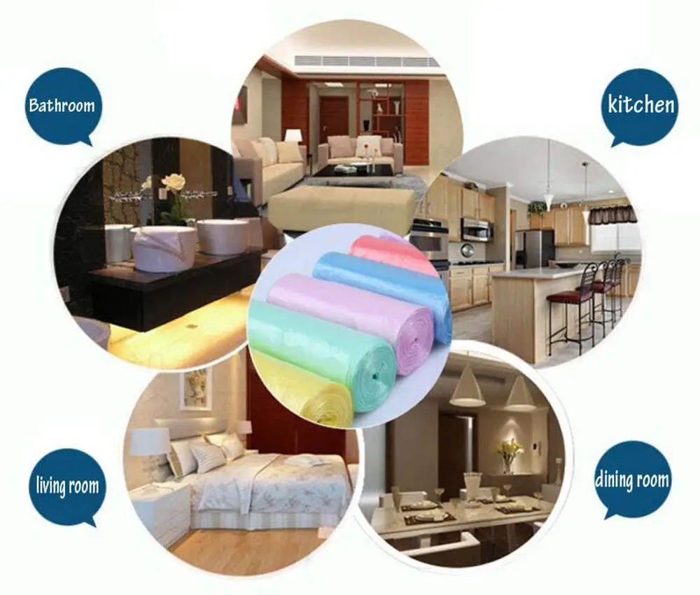 30 шт. Одноцветный мусорный мешок на шнурке домашний кухонный контейнер