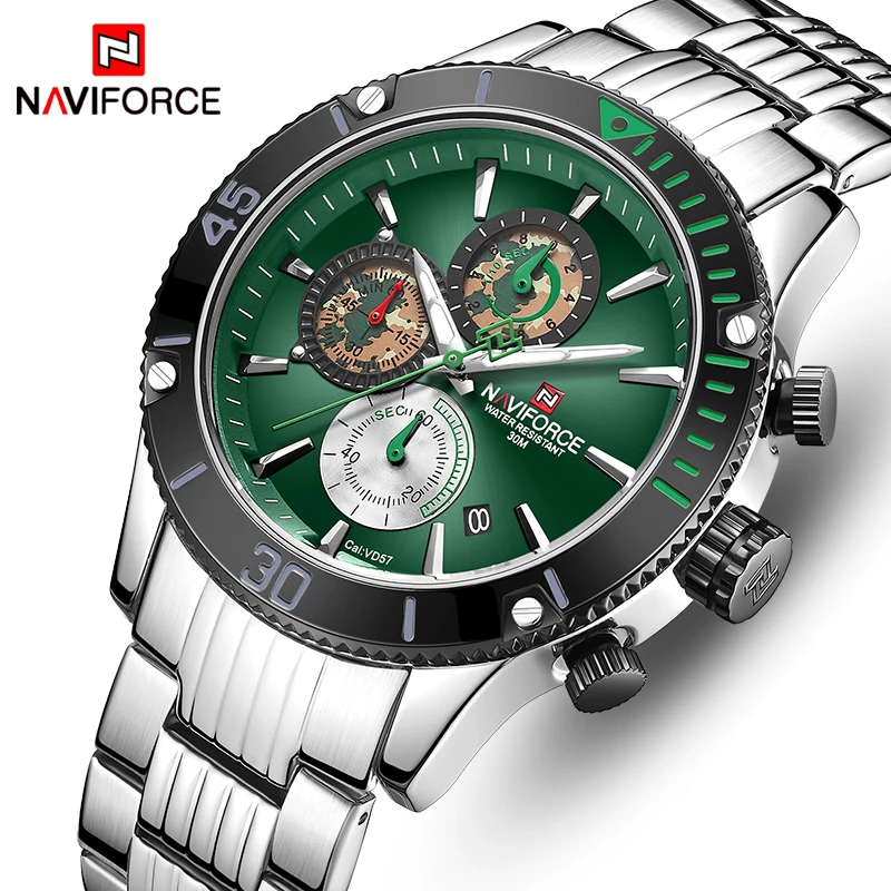 

NAVIFORCE Men’s Watch Creative Design Quartz Wristwatch Men Full steel Waterproof Sport Watches Male Clock Relogio Masculino