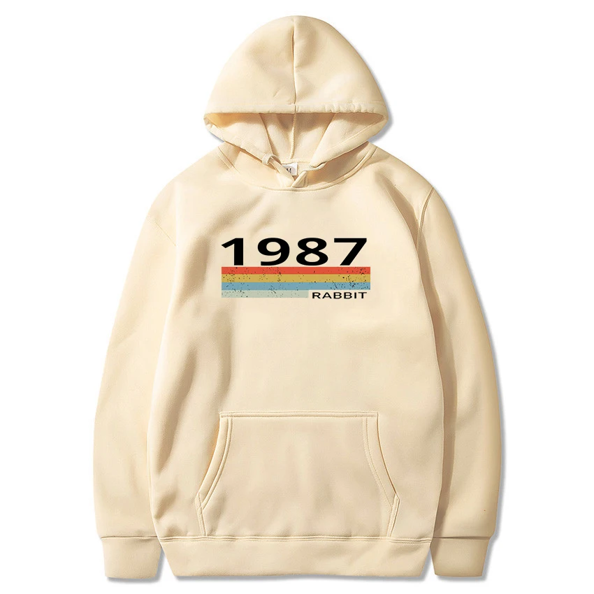 1987 Letter Print Hoody Autumn Winter Retro Fashion Hoodies Birthday Gift Idea Women Girls Mom Wife 87 Funny Vintage Sweatshirt