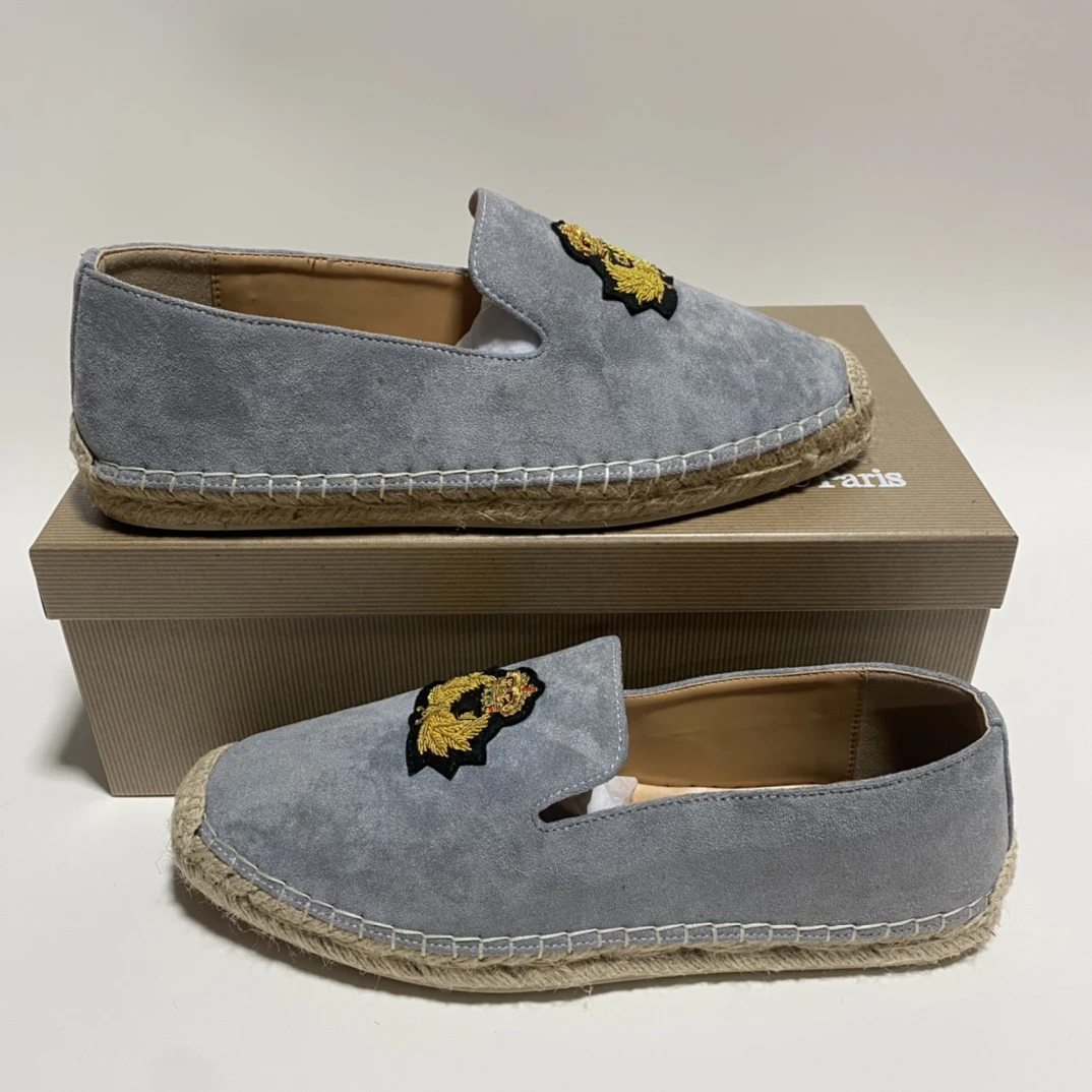 

Men Luxury Designer Espadrille Embroidery Low Top Original Quality Red Bottom Yellow Flat Shoes Rubber Sole With Box