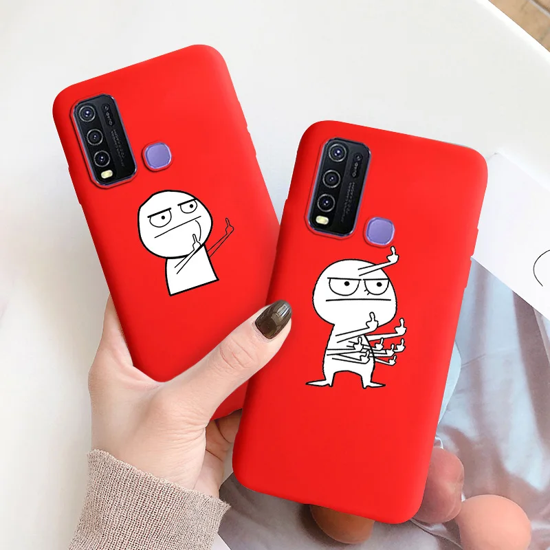 

Funny Cartoon Case For Vivo Y20 Y20i Y20S Y17 Y15 Y12 Y50 Y70 Soft Silicone Cover For Vivo Y70S Y30 Y5s Cute Cat