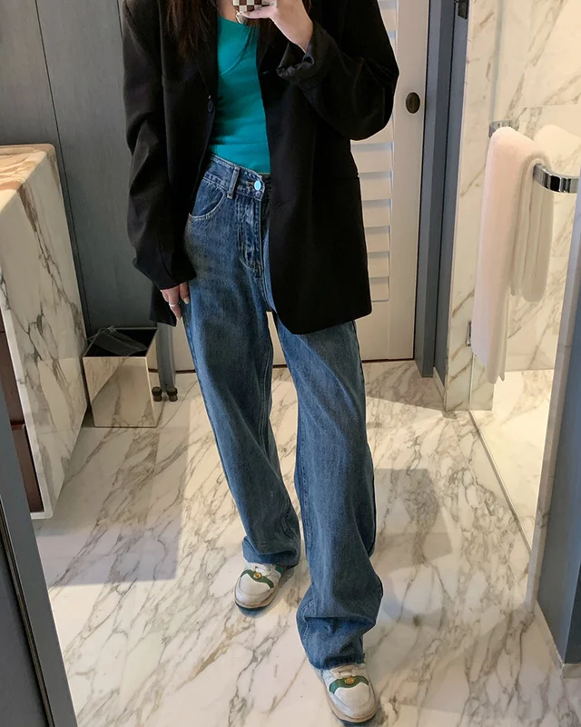 

High Waist Slimming Denim Trousers Women's Water