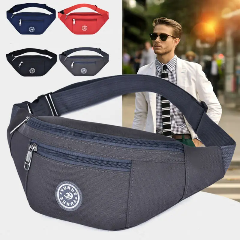 Unisex Men Women's Waist Pack Chest Bag Solid Zipper Oxford Large Capacity For Sports Travel Hanging Out | Багаж и сумки