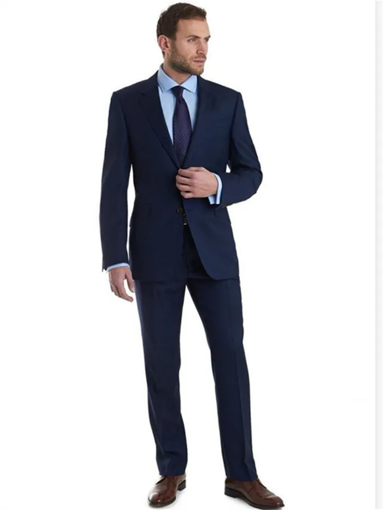 

Новый мужской костюм Smolking Noivo Terno, приталенные вечерние костюмы Easculino для мужчин, синие смокинги для жениха с отложным воротником, для мужчин