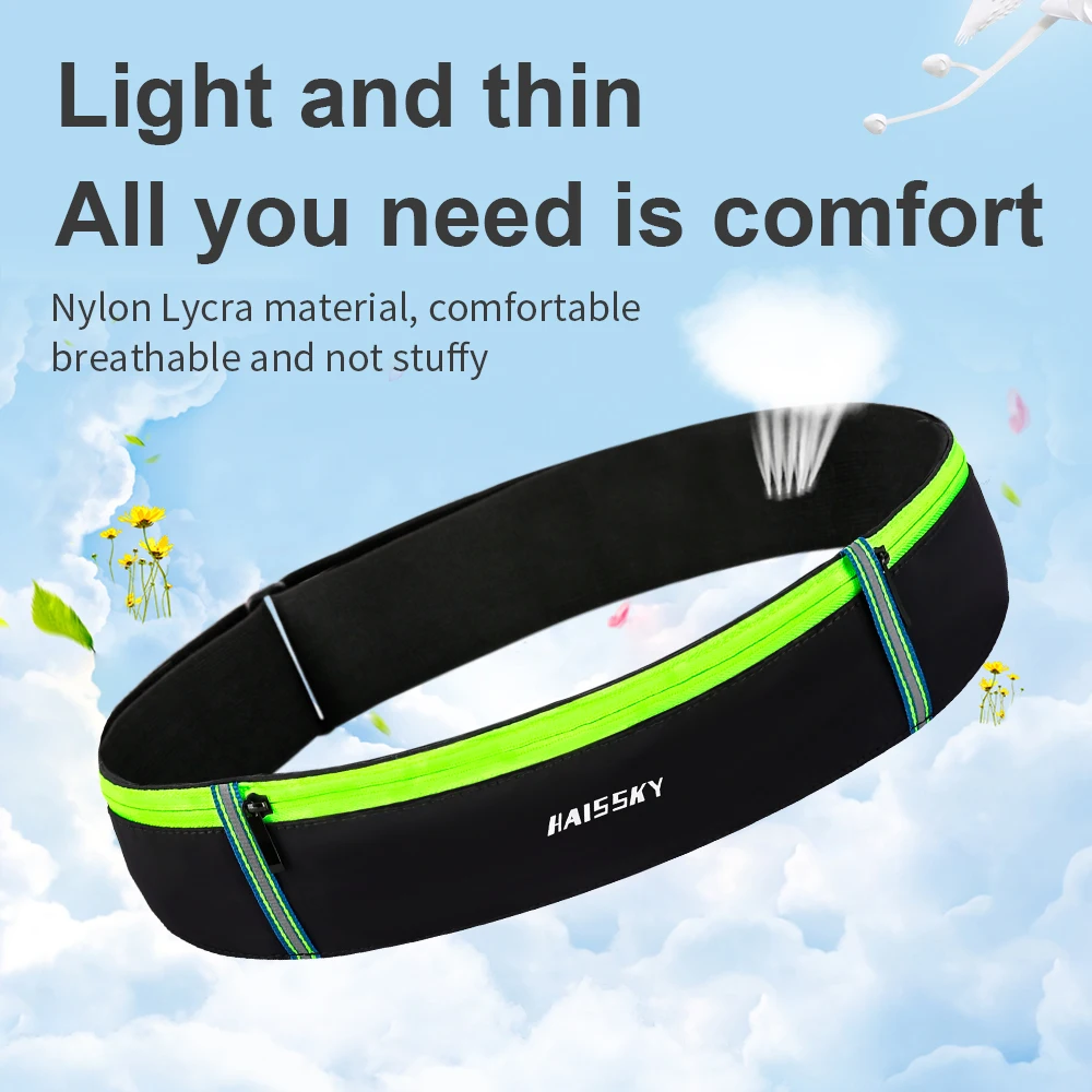 Спортивная поясная сумка Haissky для мужчин водонепроницаемая на пояс бега