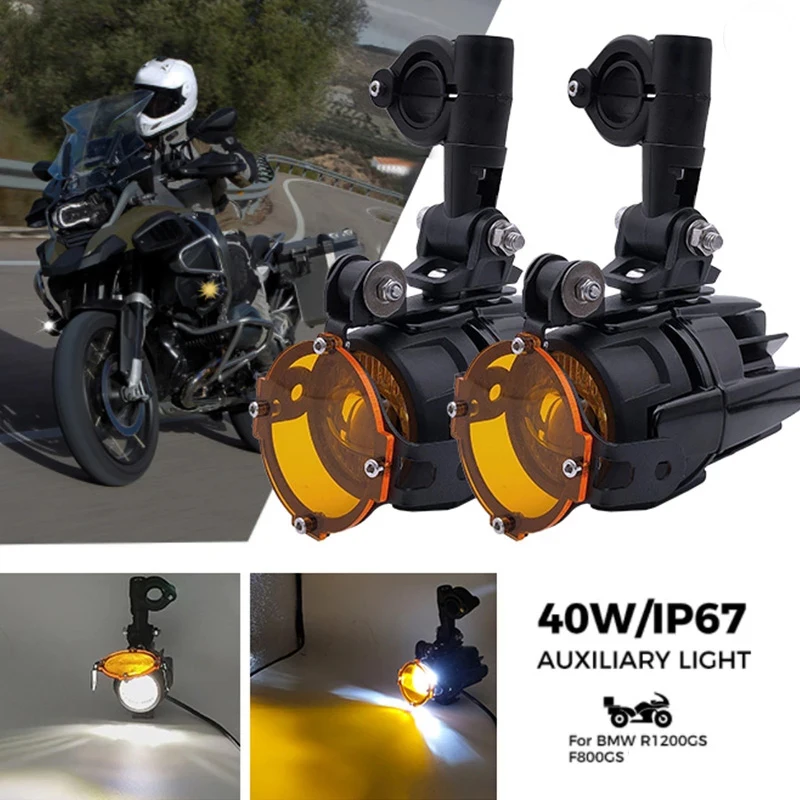 

40W Motorcycle Front fog lights For BMW R1200GS ADV F800GS F700GS F650GS K1600 LED Auxiliary Fog Light Assemblie Driving Lamp