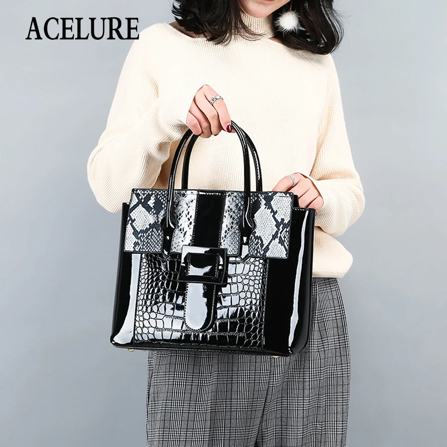 ACELURE Bolsa Mujer сумки для женщин роскошные сумки женские сумки дизайнерские Змеиный узор кожаная сумка через плечо