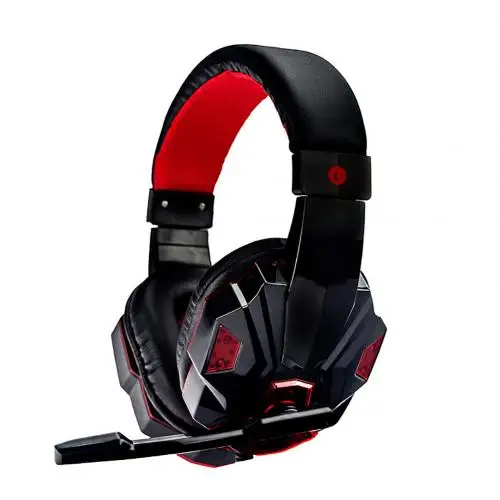 Black Red No led 3,5 мм Игровые наушники, игровая гарнитура, Casque Gamer, стерео наушники с микрофоном, светодиодные игровые гарнитуры для ПК, компьютера, P S 4 - Цвет: Black Red No led