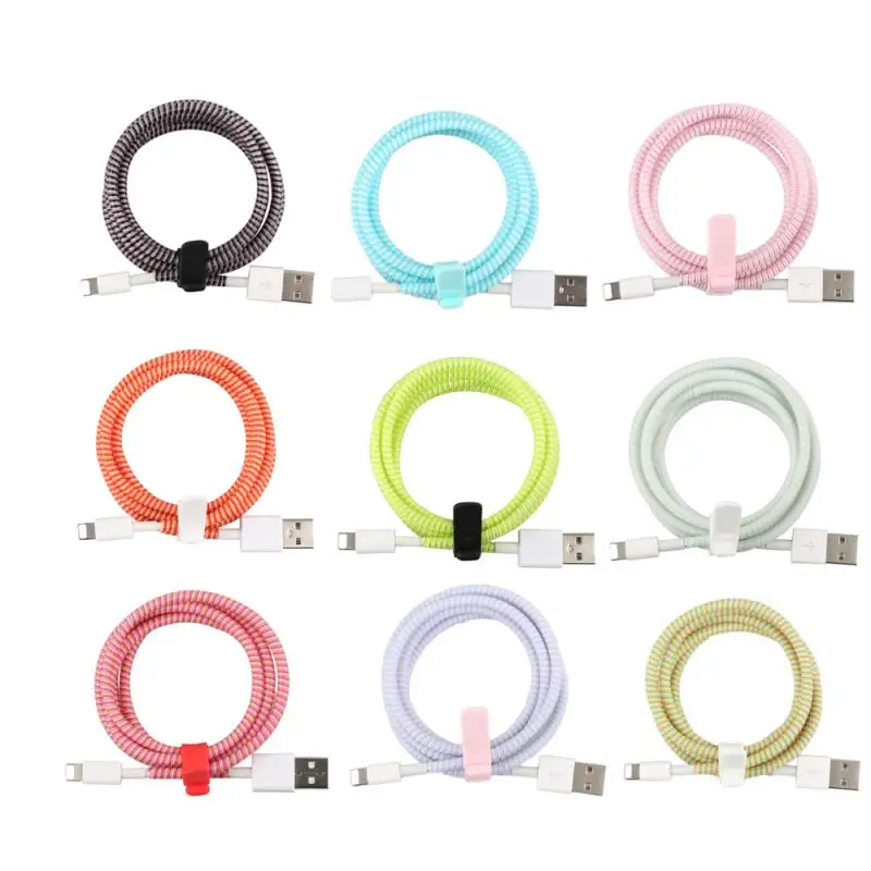 

Защита кабеля 1,5 м, намотка для USB-кабеля для iPhone, защита кабеля для зарядки и передачи данных, защита кабеля, органайзер для кабеля