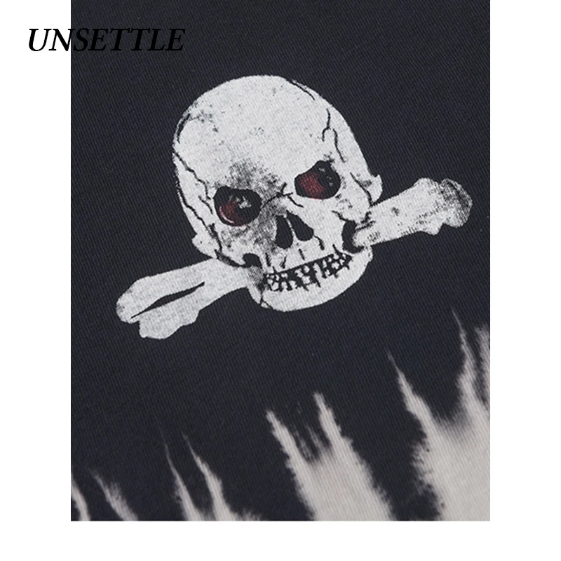 UNSETTLE 2020SS Harajuku Мужская/Женская Мужская футболка с рисунком черепа уличная одежда