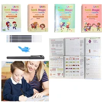 montessori education 4bookssets of childrens copybook reusable handwriting practice learn english magic stationery calligraphy