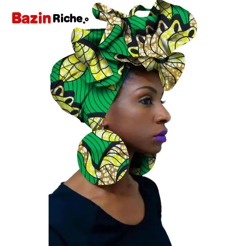 Африканские головные уборы Sego Gele галстук и серьги наборы из 2 предметов ткань с