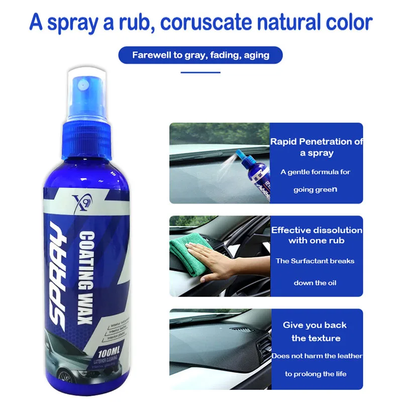 

100ml Auto Car Interior Plastic Dashboard Waxing interior leather Dedicated Refurbishing Agent Cleaner Auto Accessoires