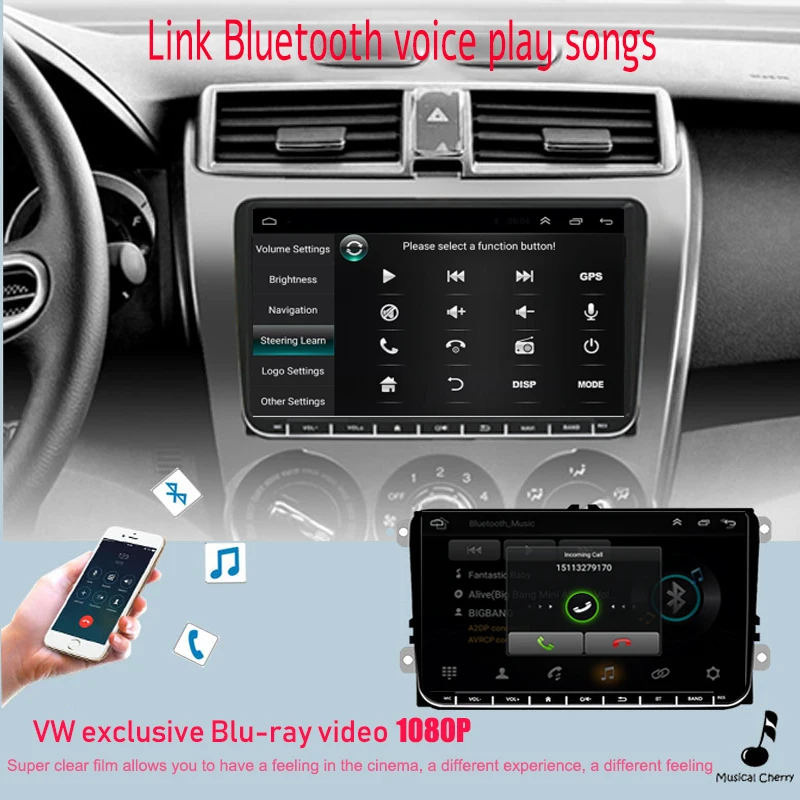 2 Din 9 &quotМультимедиа Mirrror Link для Bora Golf VW Polo Passat B6 B7 Touran стерео радио MP5 плеер gps
