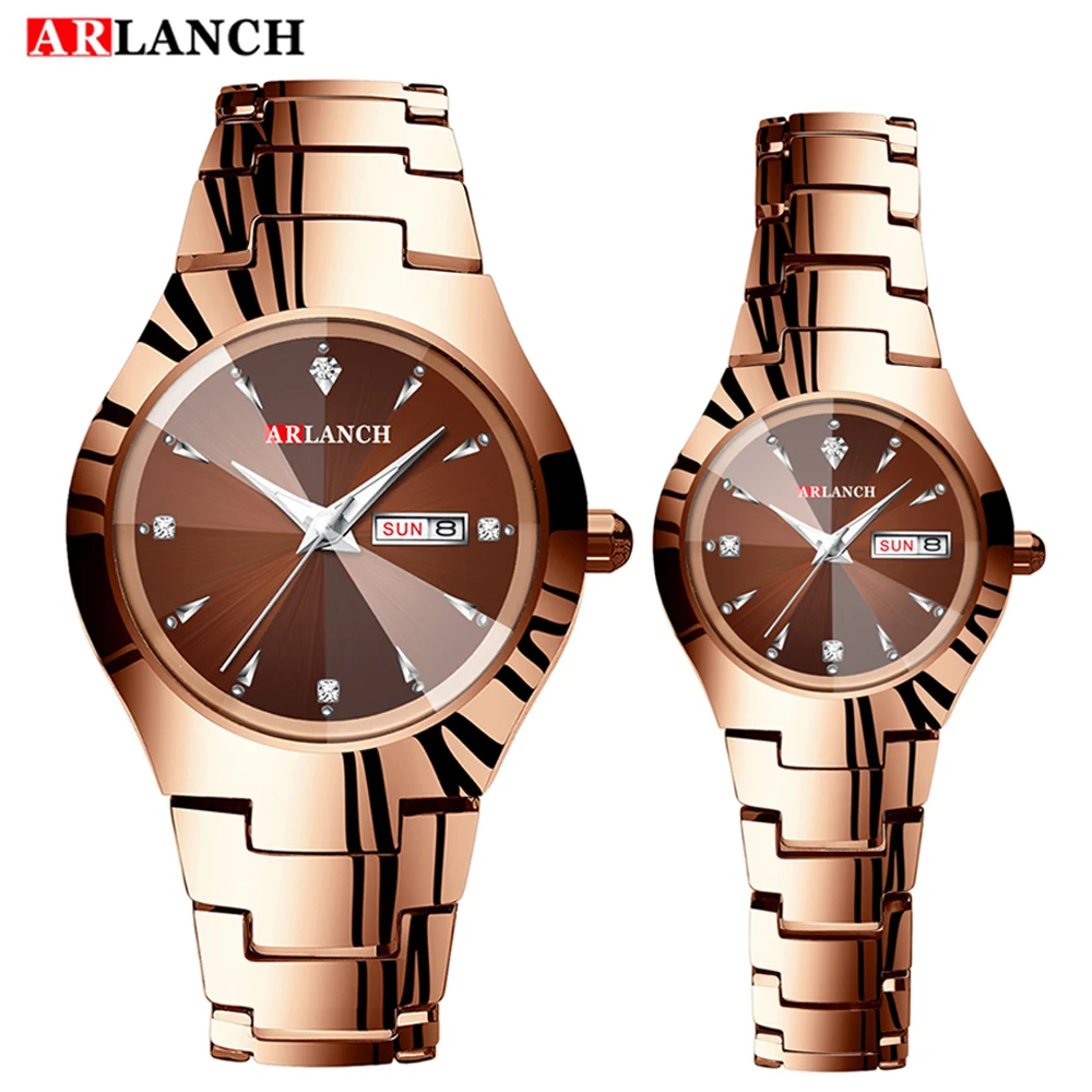 Часы наручные ARLANCH для влюбленных брендовые Роскошные Кварцевые с календарем