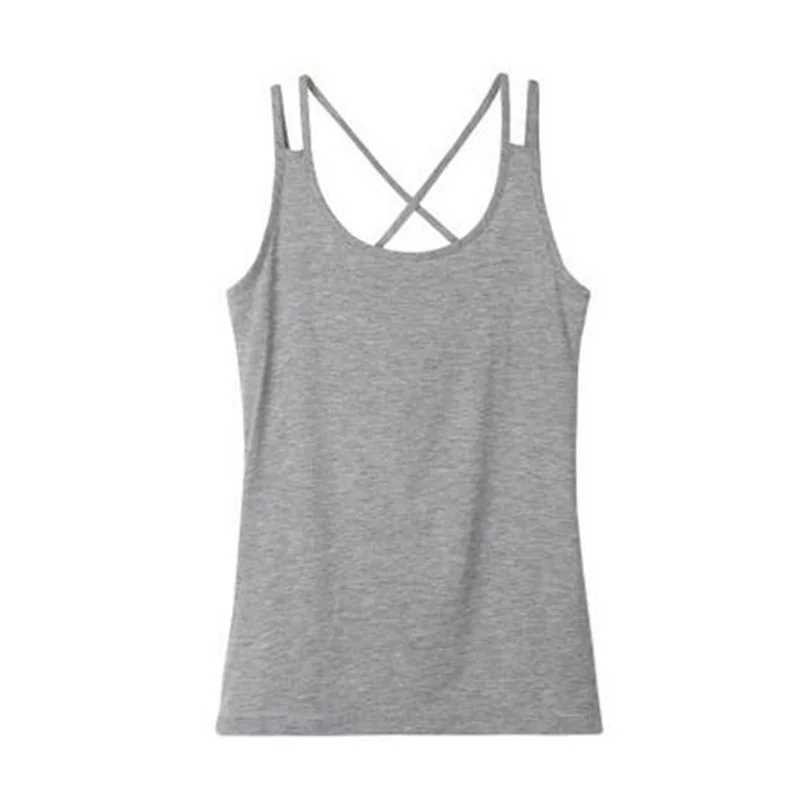 Майка женская из синтетического хлопка повседневный укороченный жилет на тонких