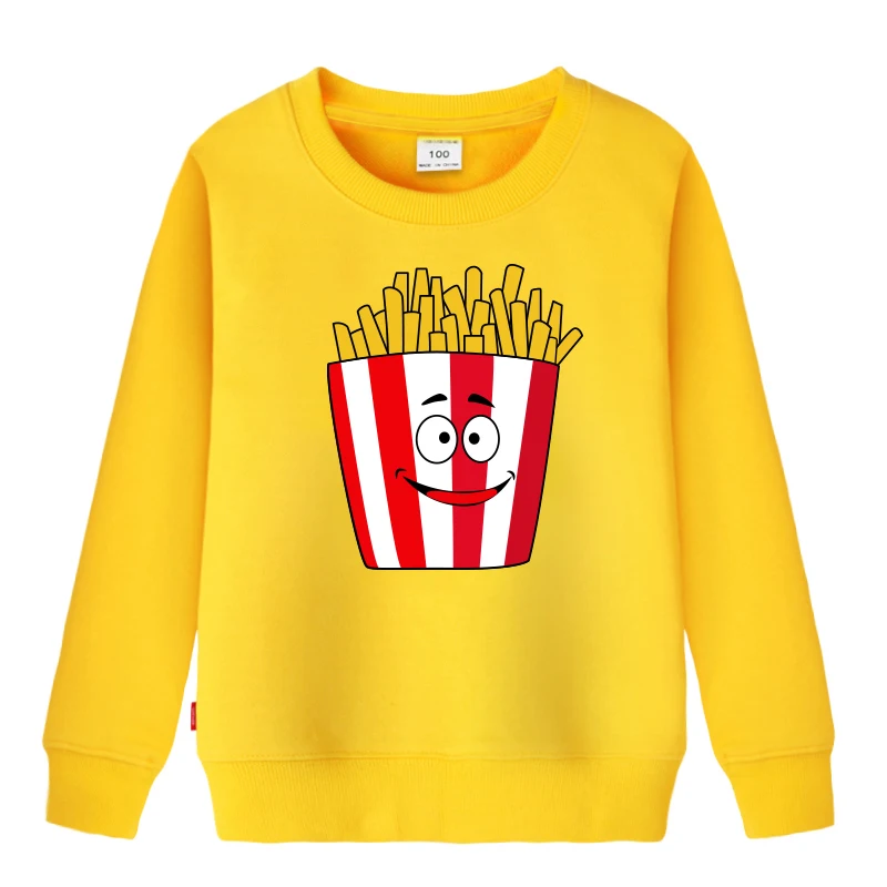Детские толстовки худи с принтом в виде героев мультфильмов кока-колы гамбургер