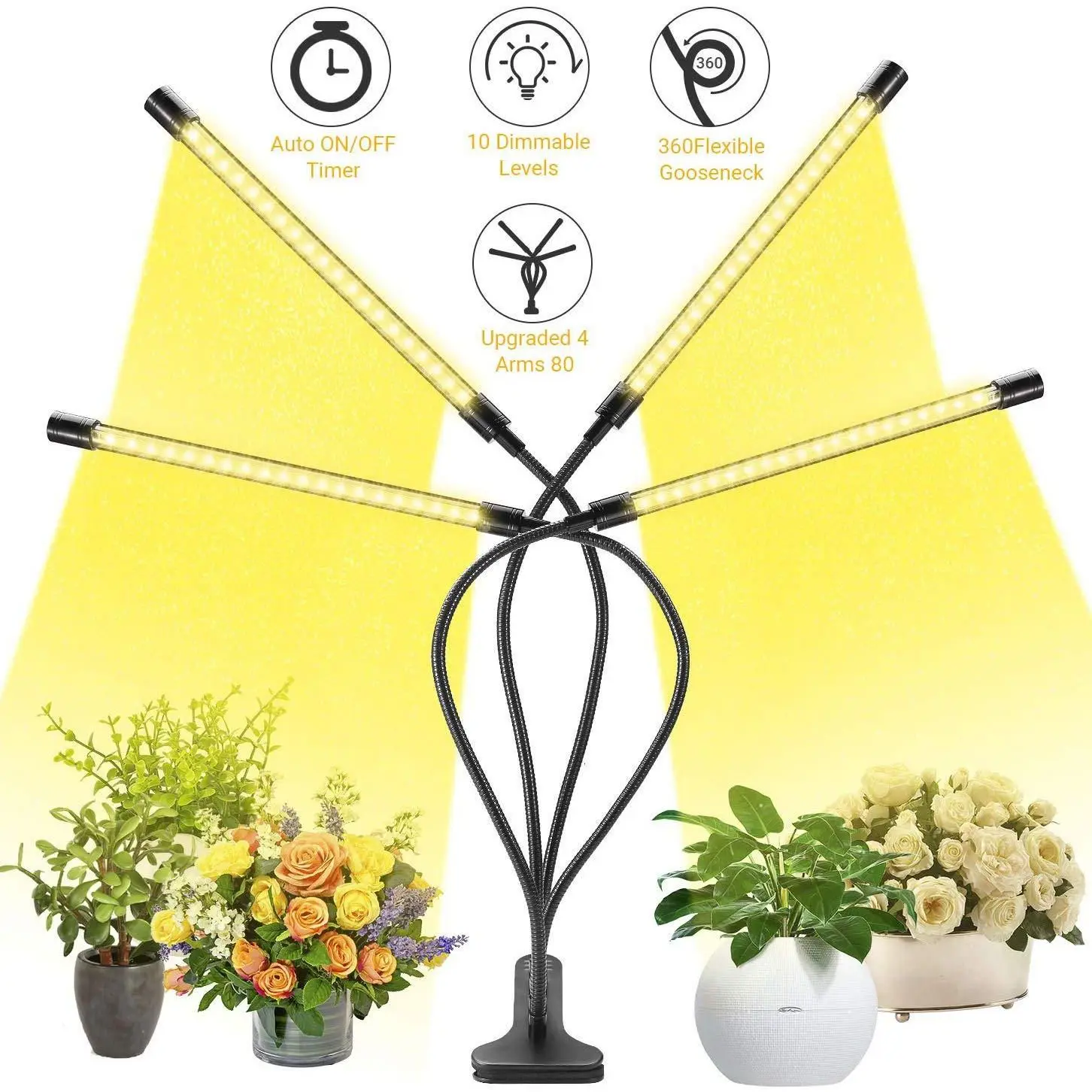 Светодиодсветильник фитолампа полного спектра с таймером гибкая лампа гибким