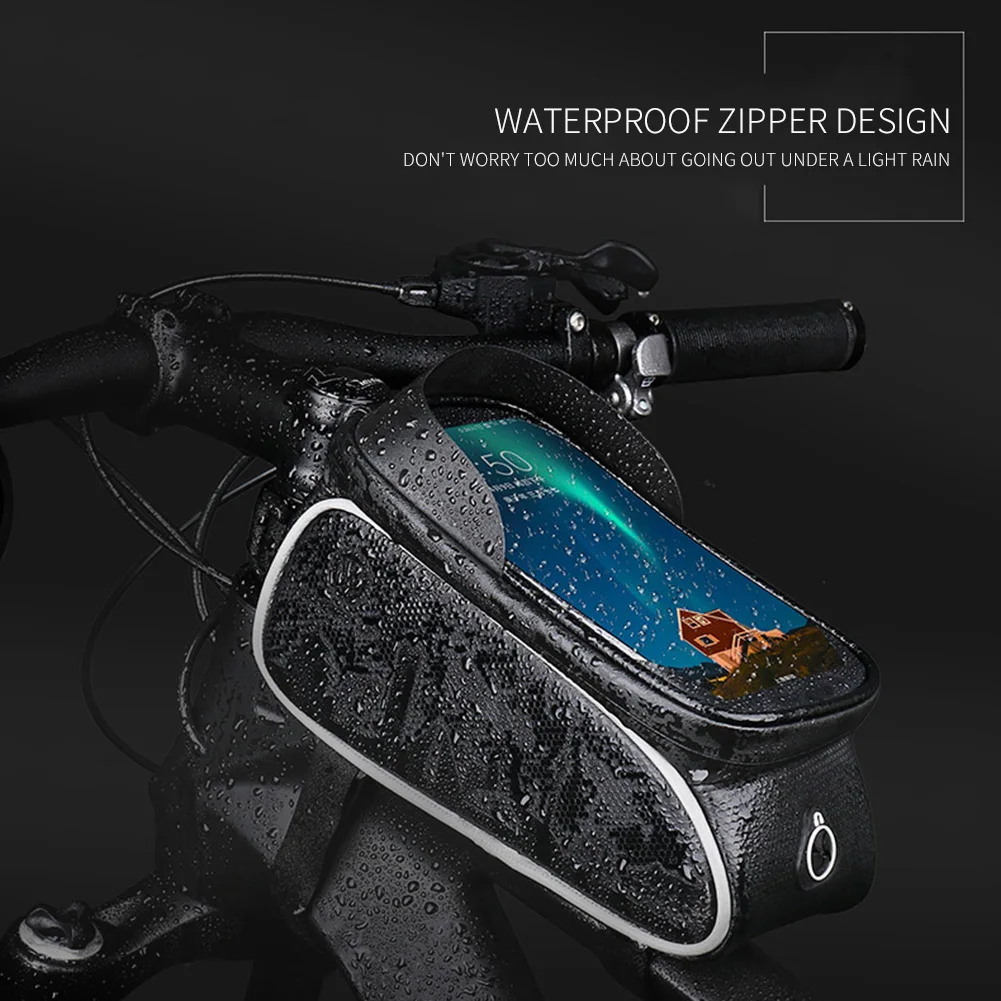 

Durable Wheel Up Cycling Waterproof Touchscreen Front Top Tube Phone Case Practical Multi-functional Portable Bike Bag
