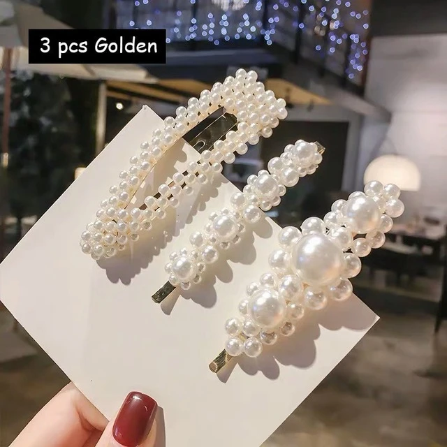 

Fashion Hair Clip For Women Trendy Girl Pearl Crystal Hairpins Set Geometric Hair Accessories Hairgrip Side Clip