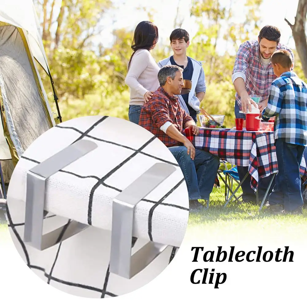 

8 Pcs Stainless Steel Tablecloth Clips Picnic Cover Clamps Metal Holder Anti-Slip Rust-Proof And Durable For Outdoor Picnics