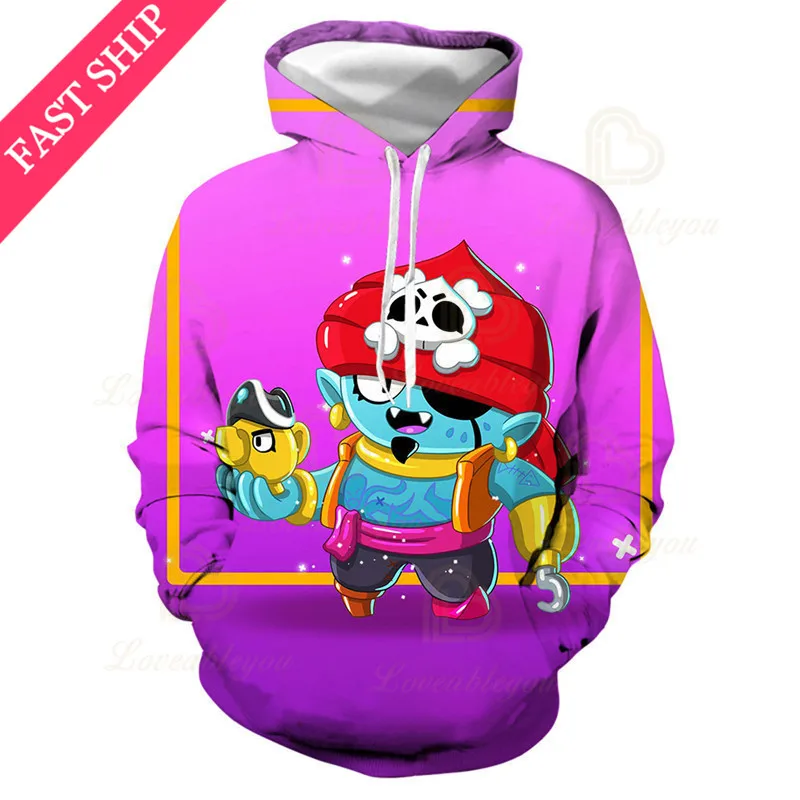 

Brawings Cartoon Star Tops Teen Clothes Crow Shooter Kids Hoodie MAX Spike Game Spike 3D Print Sweatshirt Tops Boys Girls