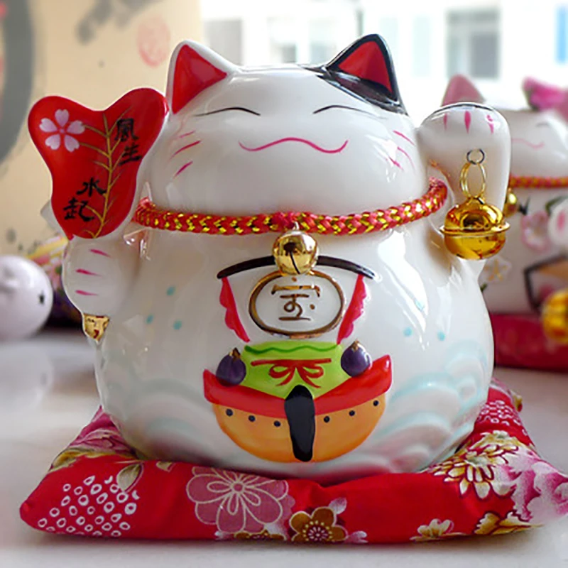 Китайский фэн шуй керамический кот удачи японский Манеки неко Кот деловые
