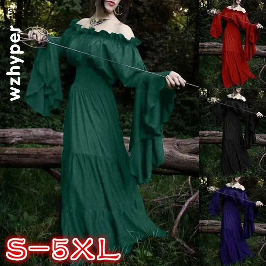 Женское средневековое платье в стиле ренессанс винтажное готическое пол женские