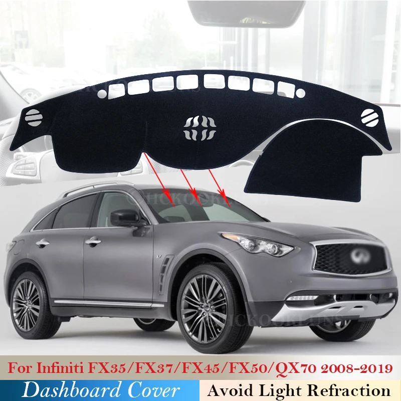 Защитная накладка на приборную панель для Infiniti QX70 FX35 FX37 FX45 FX50 2008 ~ 2019 S51