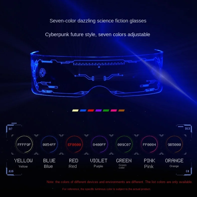 

LED Luminous Sunglasses Retro Punk Style Glasses Men Women Luminous Party Christmas Halloween Glass Colorful Luminous Goggles