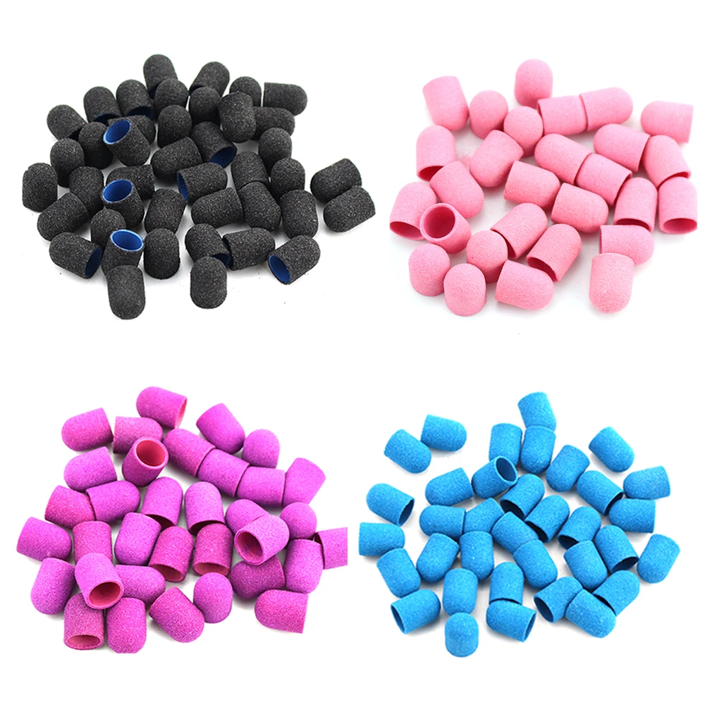 100 шт. 10*15 мм колпачки для шлифования ногтей пластиковые педикюра инструмент