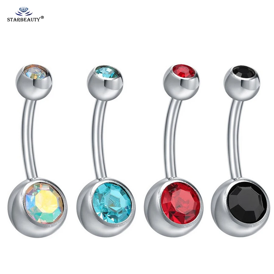 Starbeauty, 14 г, серебро, золото, цвет, бар, хрустальный шар, Пирсинг живота, женские серьги, пирсинг пупка, кольца для пупка, ювелирные изделия
