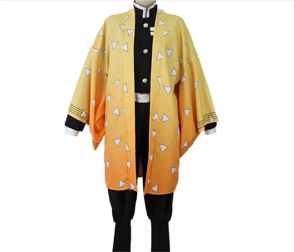 Костюм для косплея аниме рассекающий демонов желтый комплект из кимоно Agatsuma Zenitsu