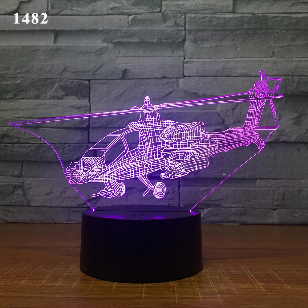 Все формы самолета 3D ночник Воздушный самолет Настольный светильник детский день рождения, день рождение мальчика подарок Изменение цвета иллюзия Прямая поставка подарок - Испускаемый цвет: Model 9