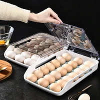automatic egg box kitchen refrigerator egg storage box household transparent drawer egg tray hot organizer home