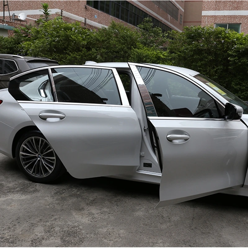 

6pcs Aluminum Alloy Car Window Pillar Decorative Panel Decoration Trim For BMW 3 Series G20 G28 2020 Car Exterior Accessories