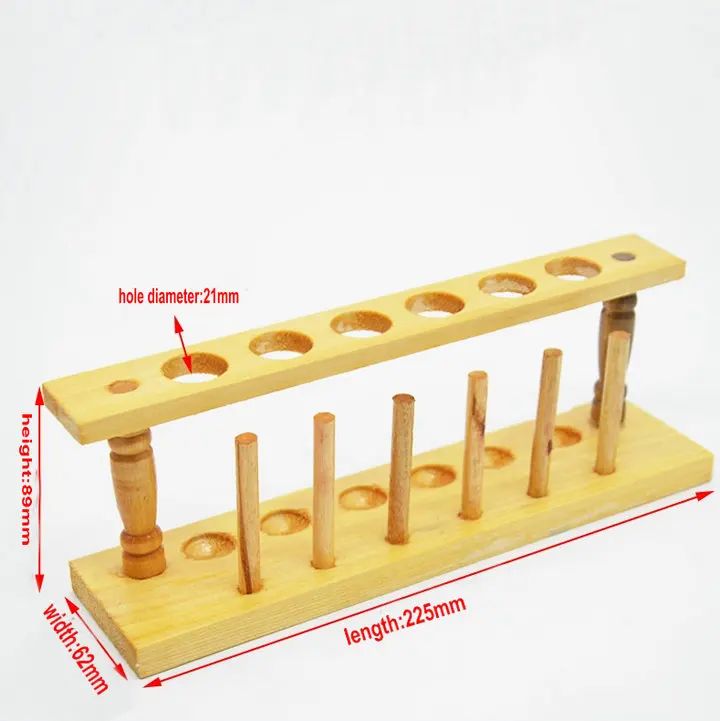 

2pcs/lot 21mm 6holes Wooden test tubes rack, tube stand for kinds of Tests Laboratory glassware