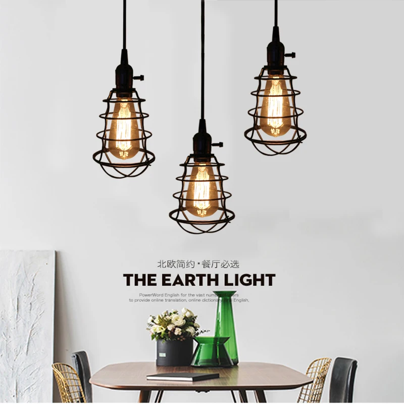 E27 винтажный подвесной светильник Ретро промышленный металлическая железная