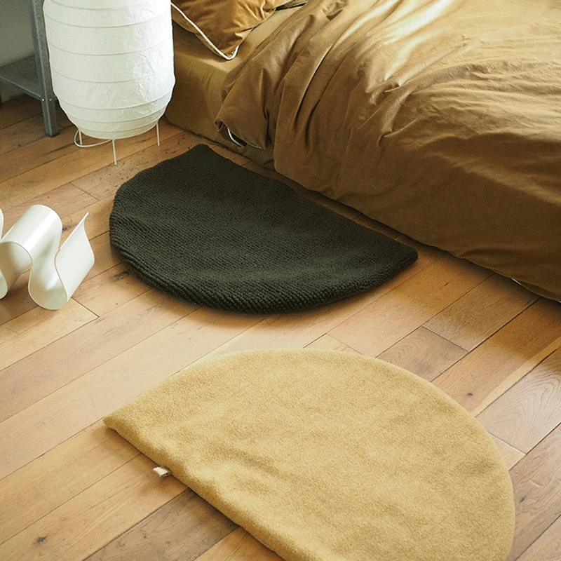 Ретро ковер для спальни мягкий шерстяной полукруглый скандинавский винтажный