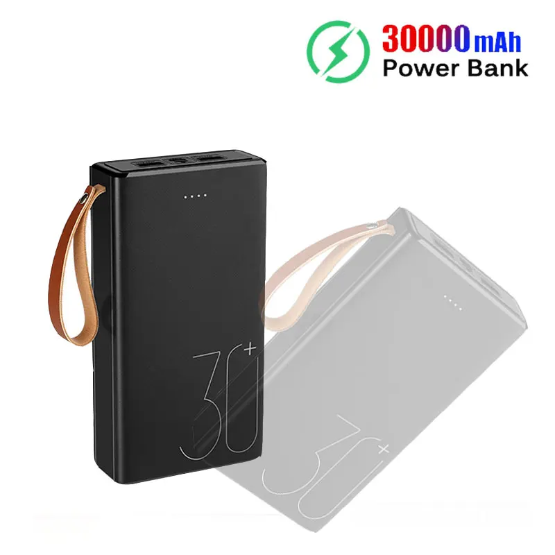 Внешний аккумулятор 30000 мАч Тип C Micro USB QC Быстрая Зарядка светодиодный дисплей
