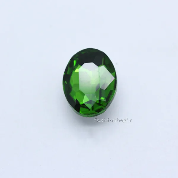 grass green 9p 18x25 мм Овальный цвет с заостренным фольгированным дном назад стеклянный модный камень граненые хрустальные стразы Драгоценности детские игрушки Обувь Одежда ремесло DIY - Цвет: grass green