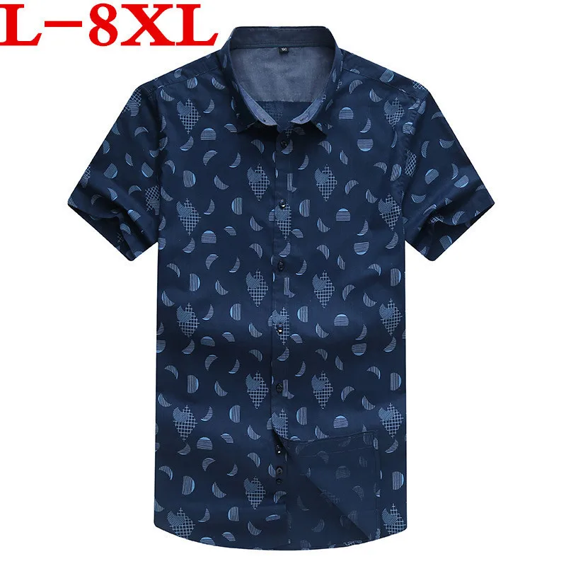 9XL8XL размера плюс Мужская гавайская рубашка с коротким рукавом Роскошная