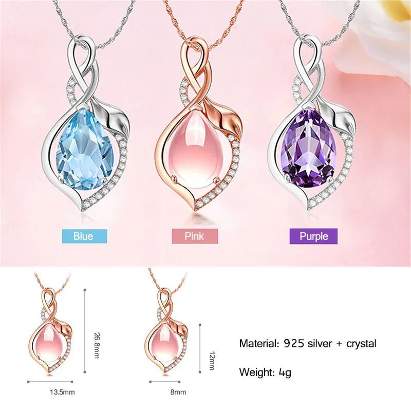 Zoeber водный кулон в виде капли металлическая цепочка ожерелье для женщин 3 цвета