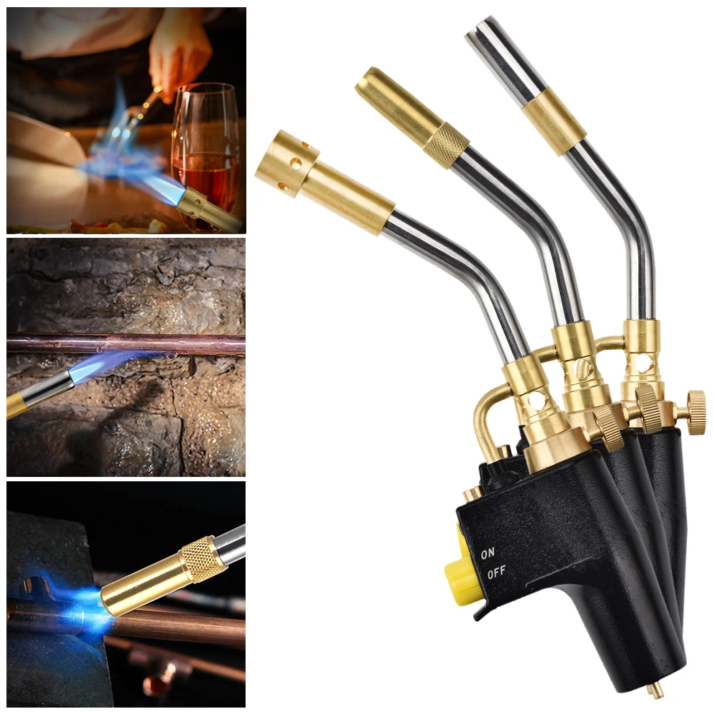 

Heat Propane Mapp Torch Multi Purpose Includes 3 Nozzles/Tips High Intensity Trigger Start Torch Heat Shrink Torch (Black)
