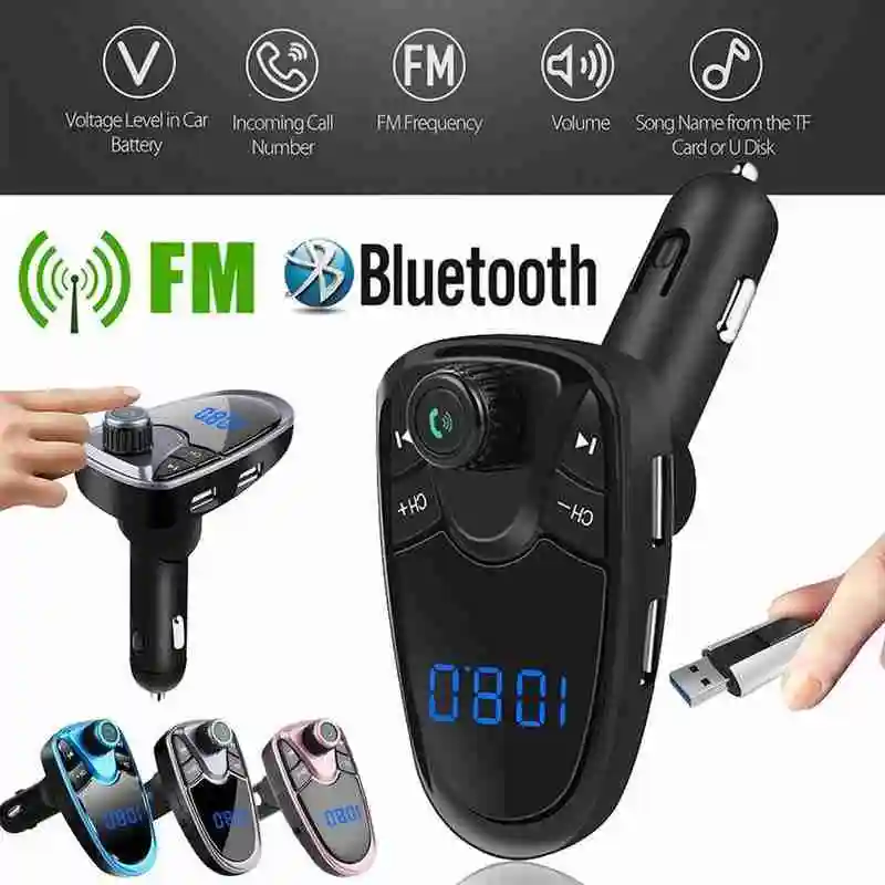 

Bluetooth car FM transmitter AUX wireless radio adapter USB charger MP3 player
