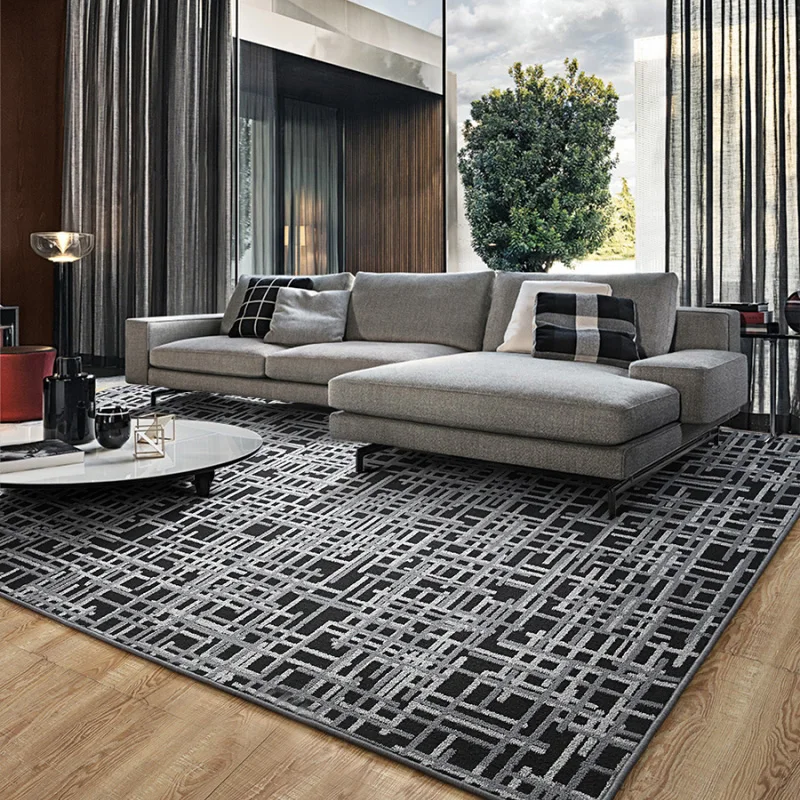 Современный Повседневный коврик с геометрическим рисунком в сером цвете|Ковер| |