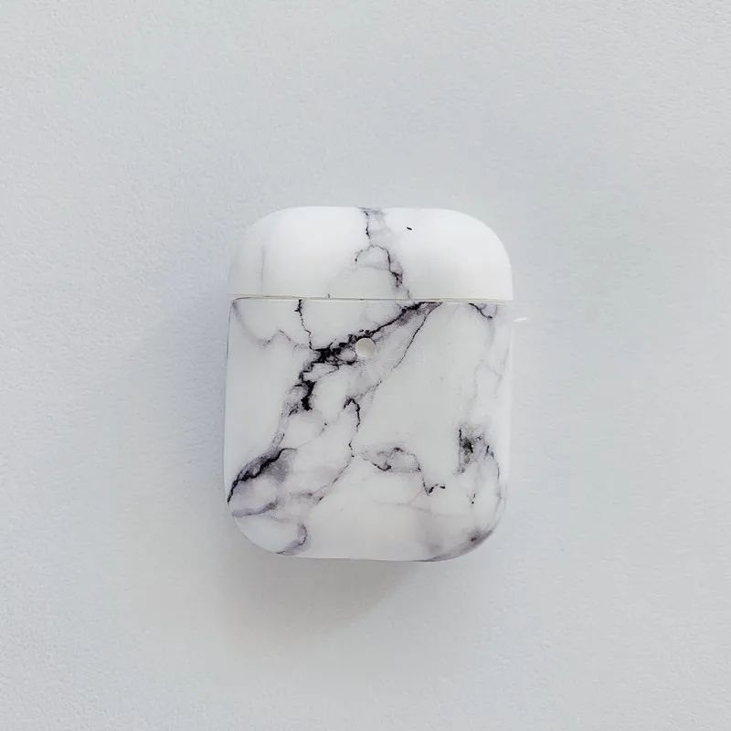 Чехол с мраморным рисунком для Apple Airpods 1 2 наушника чехол милый колесика камерой