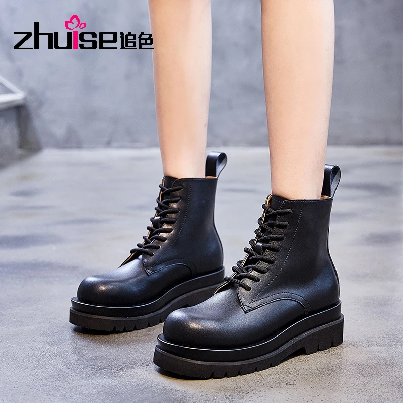 

Ботинки женские кожаные, красные, в британском стиле, полуботинки, Осень-зима, 2021